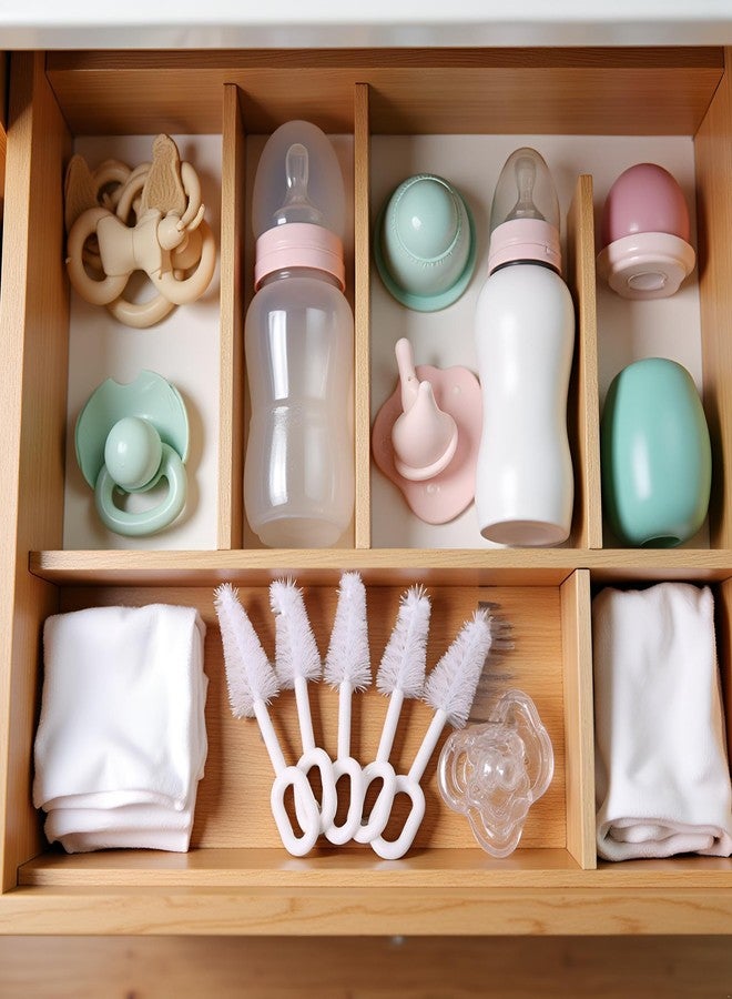 Cauaoa 10 Pcs White Pacifier Cleaning Set,Nipple Cleaner Nipples Brush Cleaning Tools Professional Bristle High Density Pacifier Soother Accessories,Bottle-Feeding - Image 4